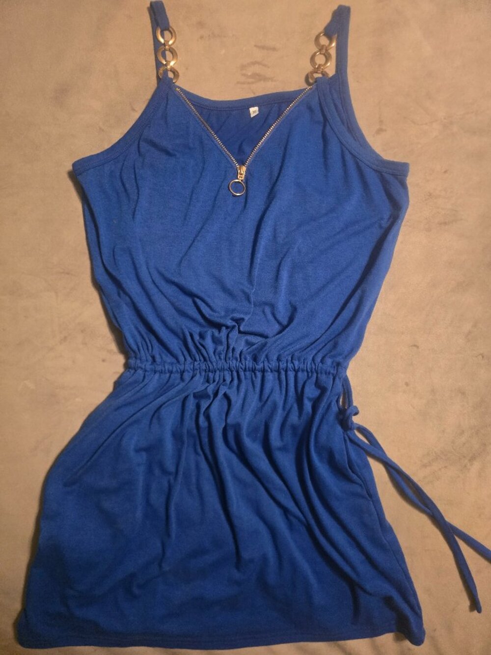 Royal blue and Gold pocketed dress